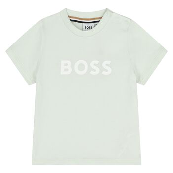 Younger Boys Mini Me Green Logo T-Shirt