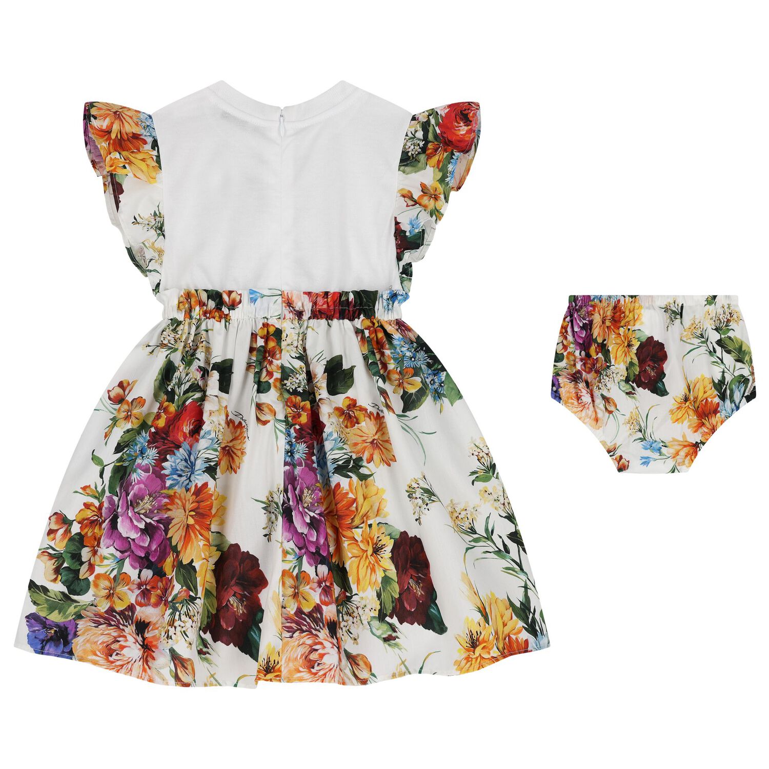 Younger Girls Multi-Coloured Logo Floral Dress Set, 1, hi-res image number null