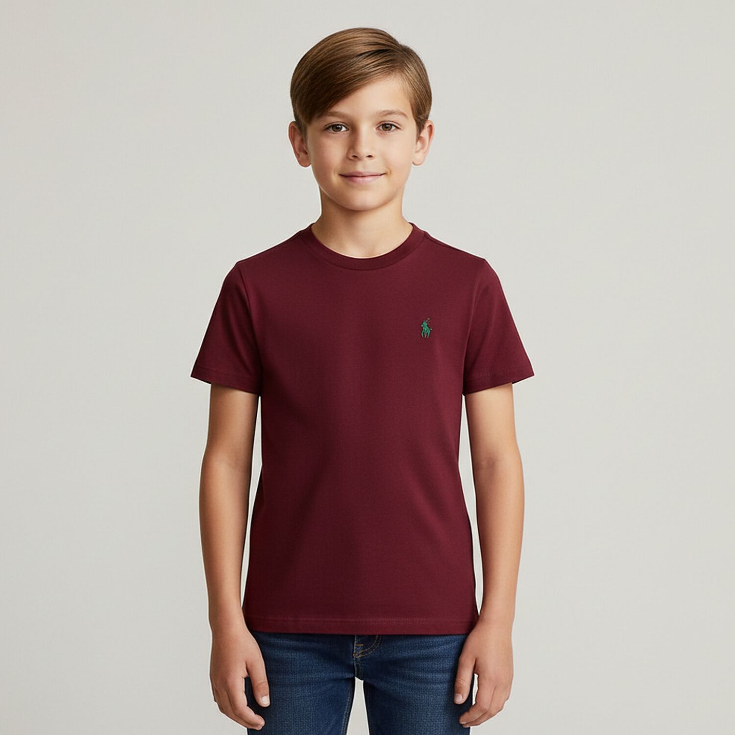 Boys Burgundy Logo T-Shirt, 1, hi-res