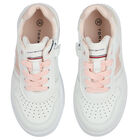 Girls White Logo Trainers, 1, hi-res
