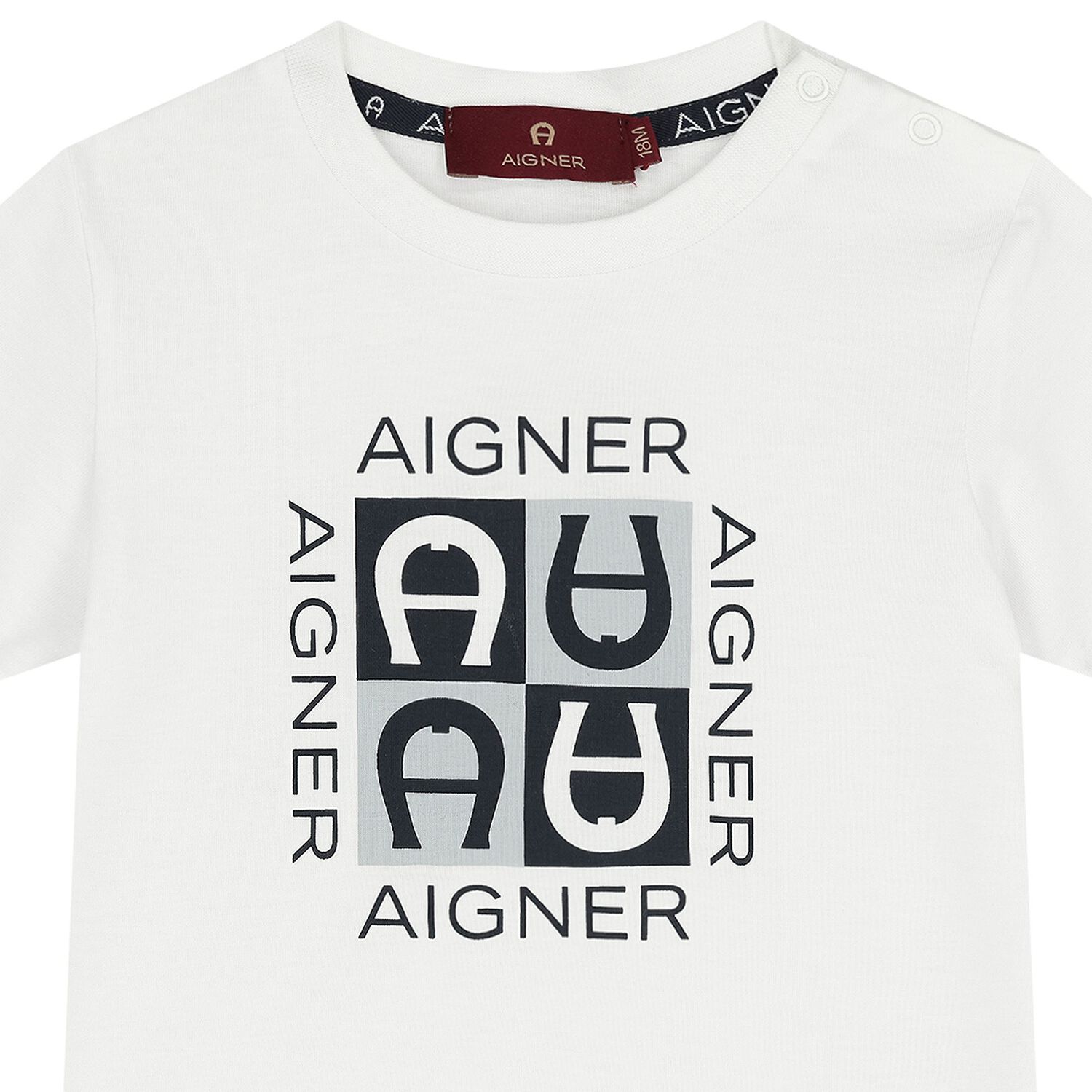 Younger Boys White Logo T-Shirt, 1, hi-res