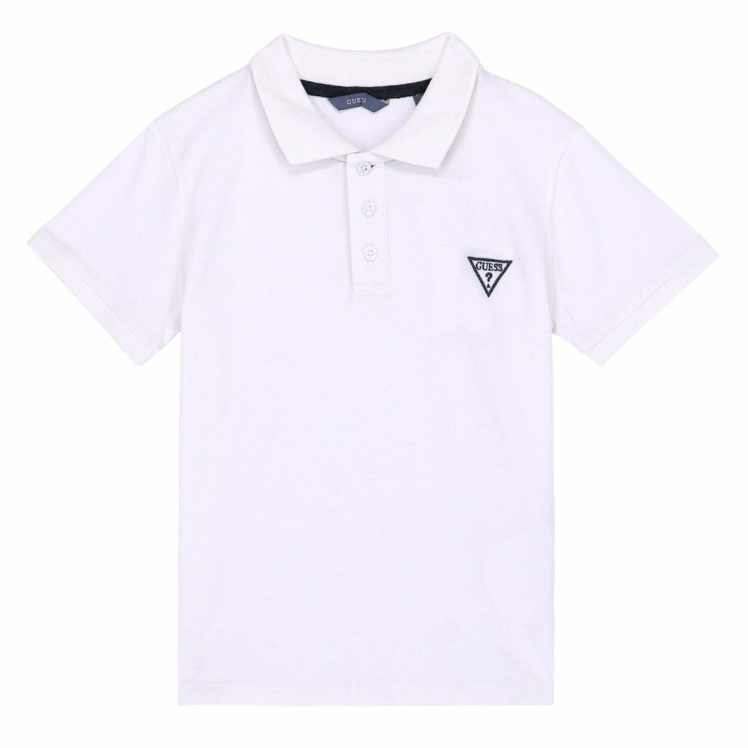 Boys White Logo Polo Shirt, 1, hi-res