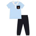 Younger Boys Blue Joggers Set, 1, hi-res