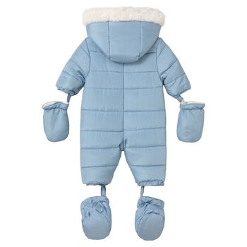 Baby Boys Blue Teddy Bear Snowsuit