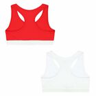 Girls Red & White Bra Tops (2 Pack), 1, hi-res
