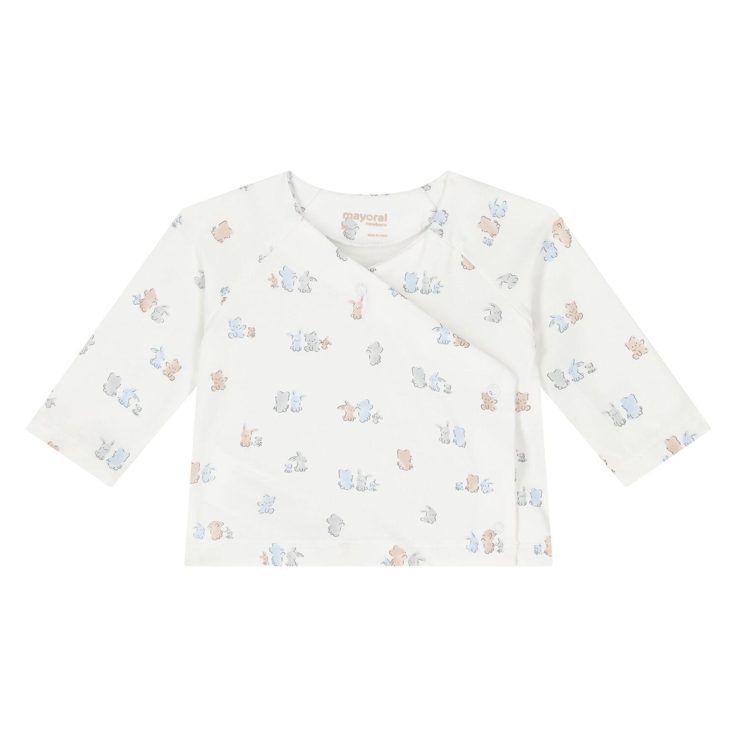 Baby Boys Ivory & Blue Bear Babysuit & Hat Gift Set, 3, hi-res