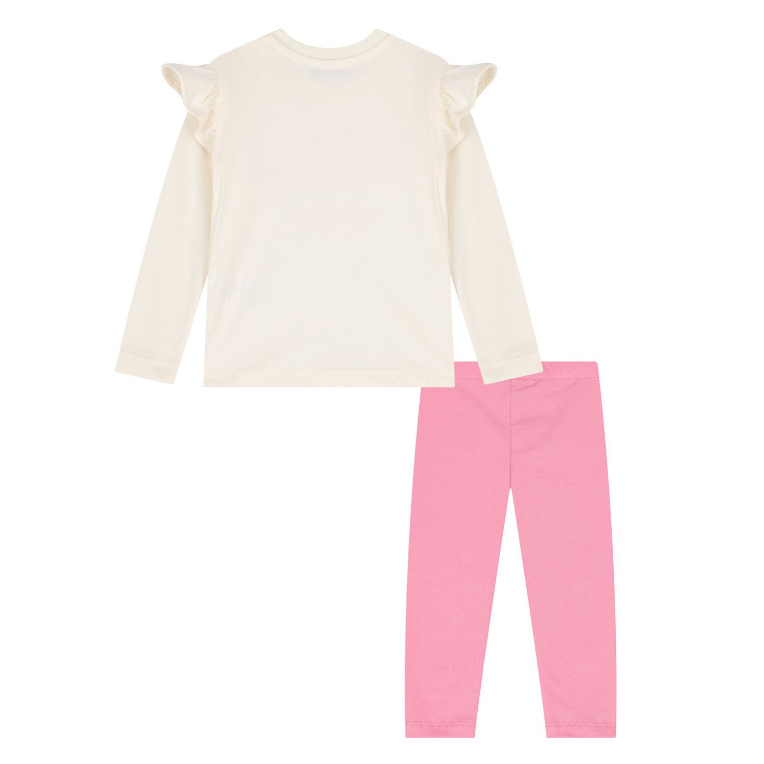 Younger Girls Ivory & Pink Leggings Set, 2, hi-res image number null