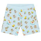 Blue Teddy Bear Logo Shorts Set, 1, hi-res