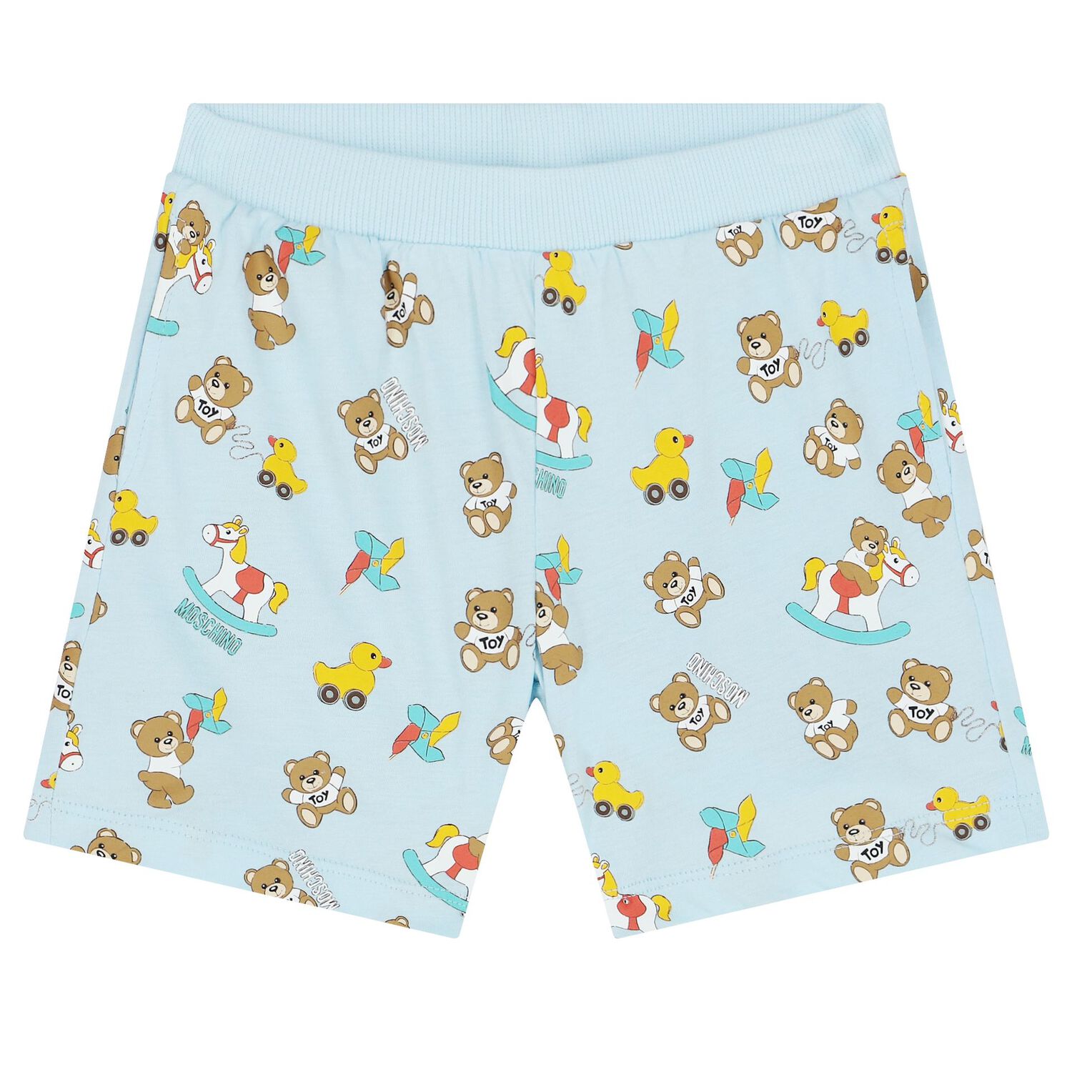 Blue Teddy Bear Logo Shorts Set, 1, hi-res