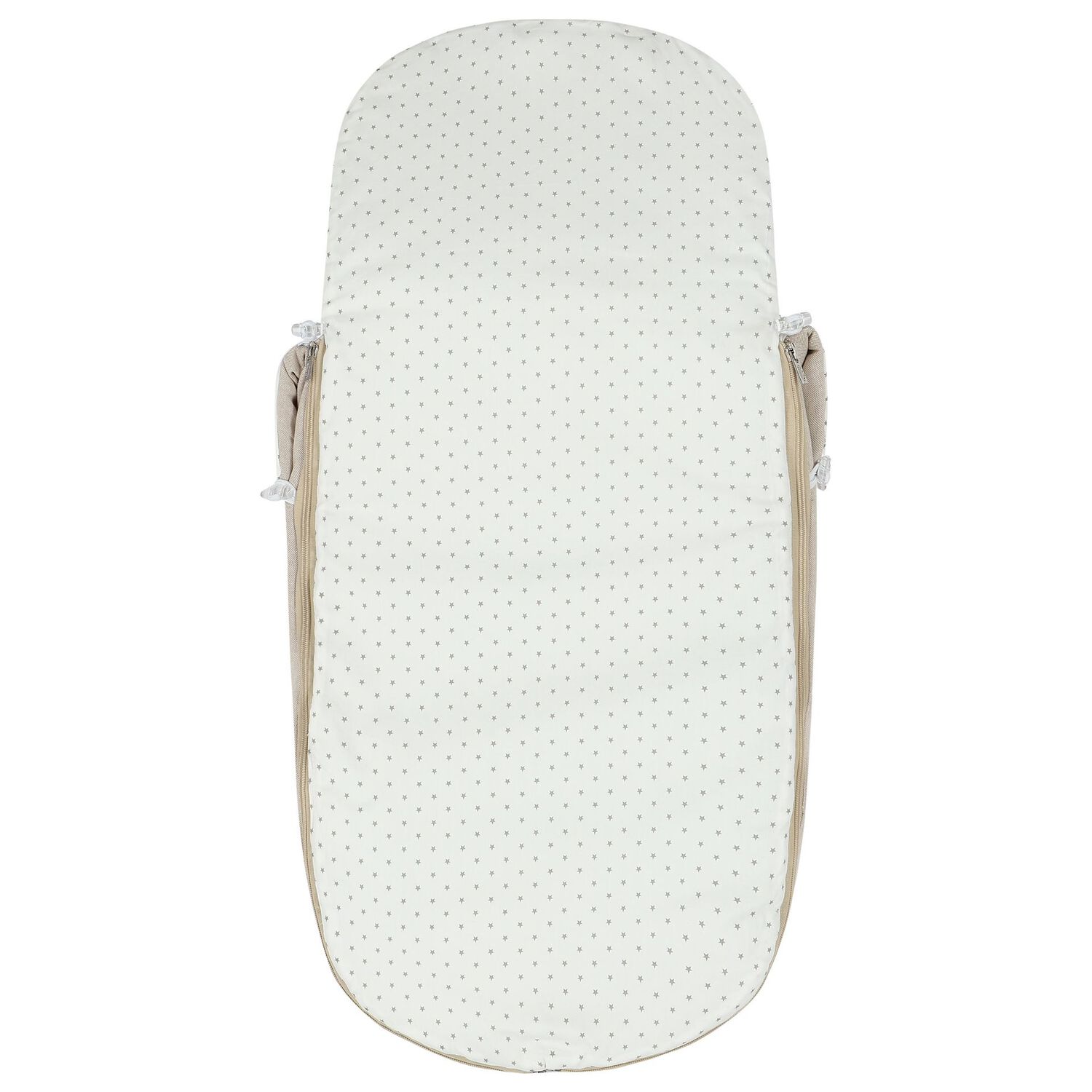 Beige & White Stars Baby Pram Nest, 3, hi-res