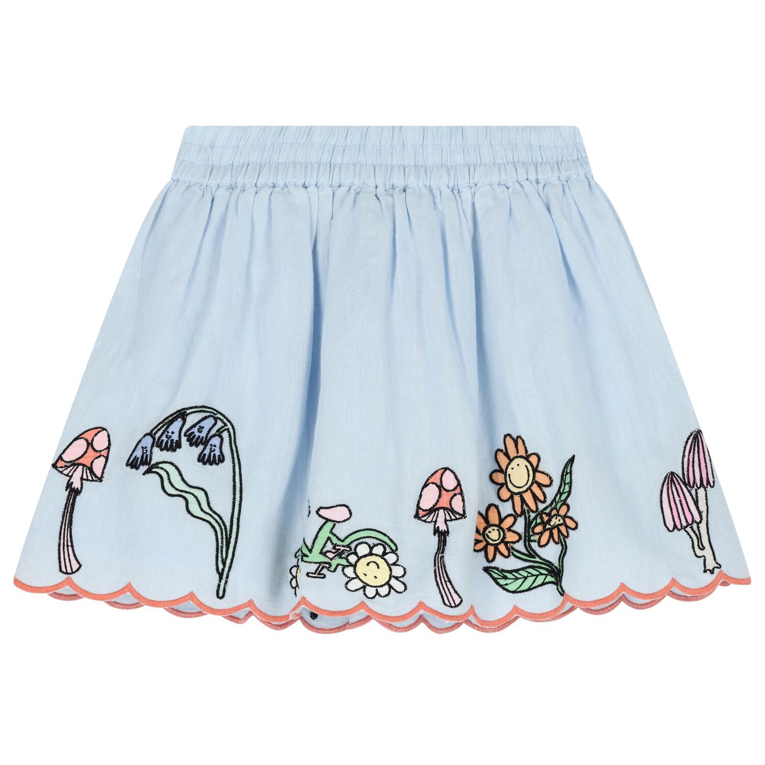 Girls Blue Flower Skirt, 1, hi-res image number null