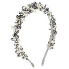Girls White & Silver Embellished Pearl & Crystal Headband, 3, hi-res