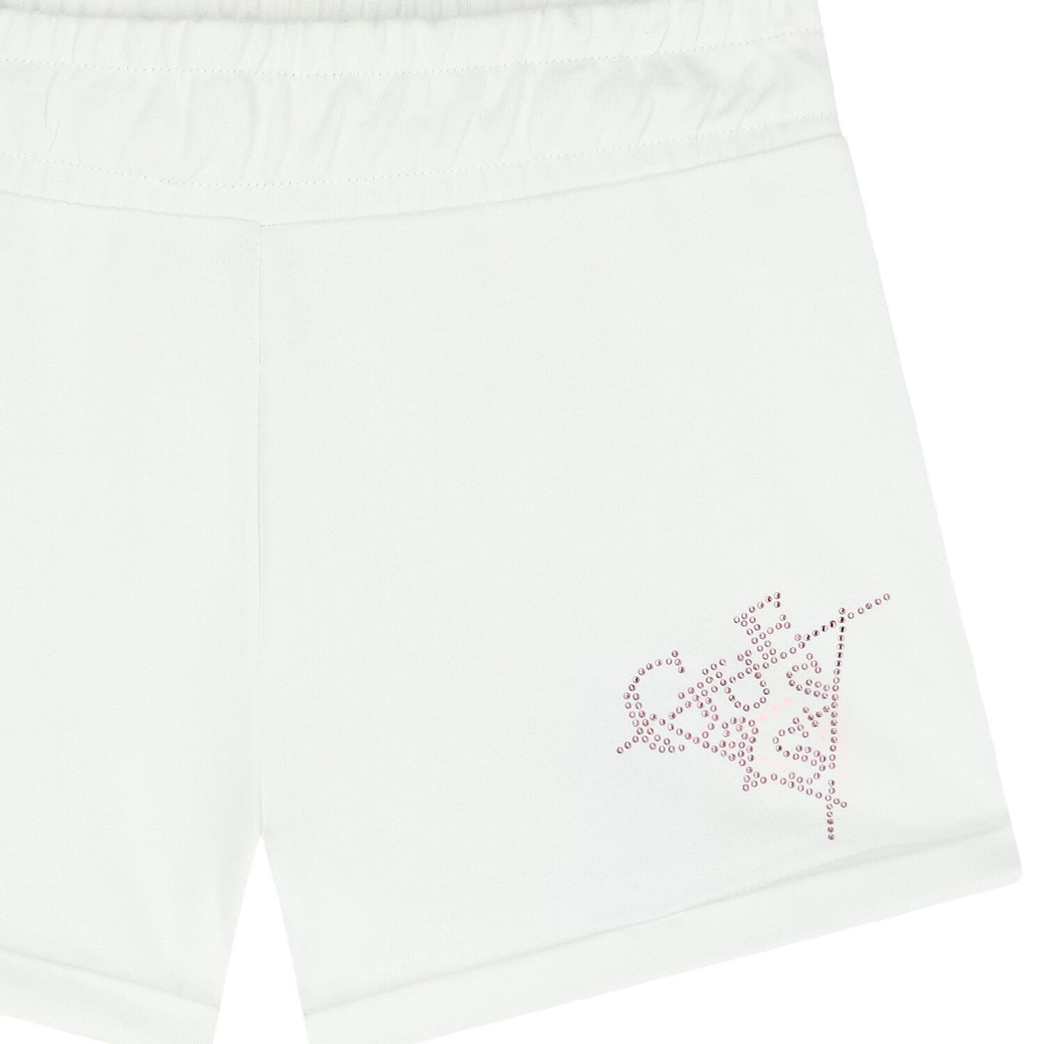 Girls White Shorts, 1, hi-res