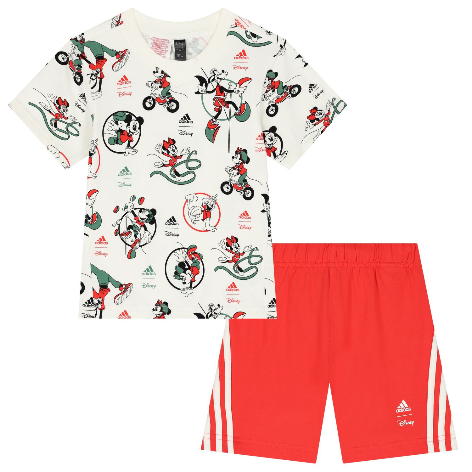 Ivory & Red Disney Logo Shorts Set, 1, hi-res