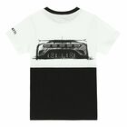 Boys White & Black Printed T-Shirt, 1, hi-res