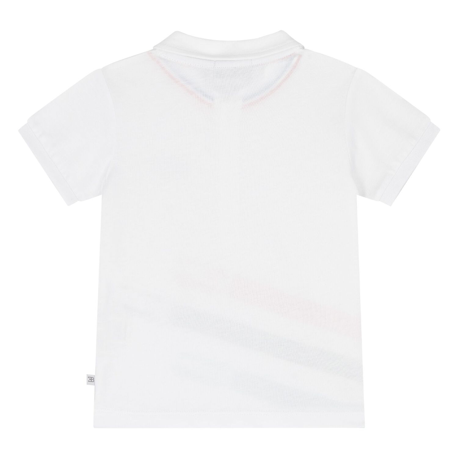 Younger Boys White Logo Polo Shirt, 1, hi-res