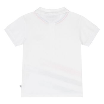 Younger Boys White Logo Polo Shirt