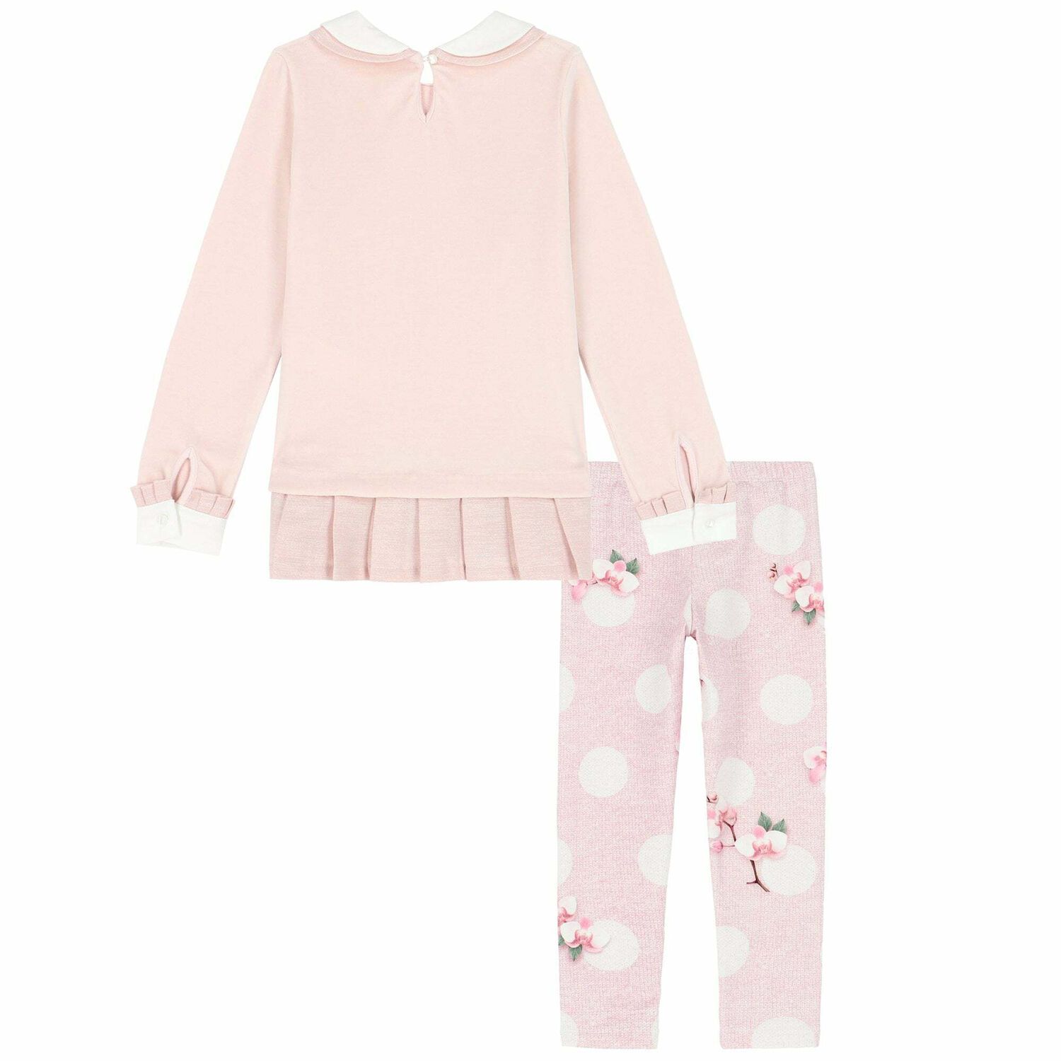 Girls Pink Printed Leggings Set, 1, hi-res