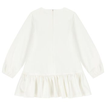 Girls Ivory Geo Map Bow Dress