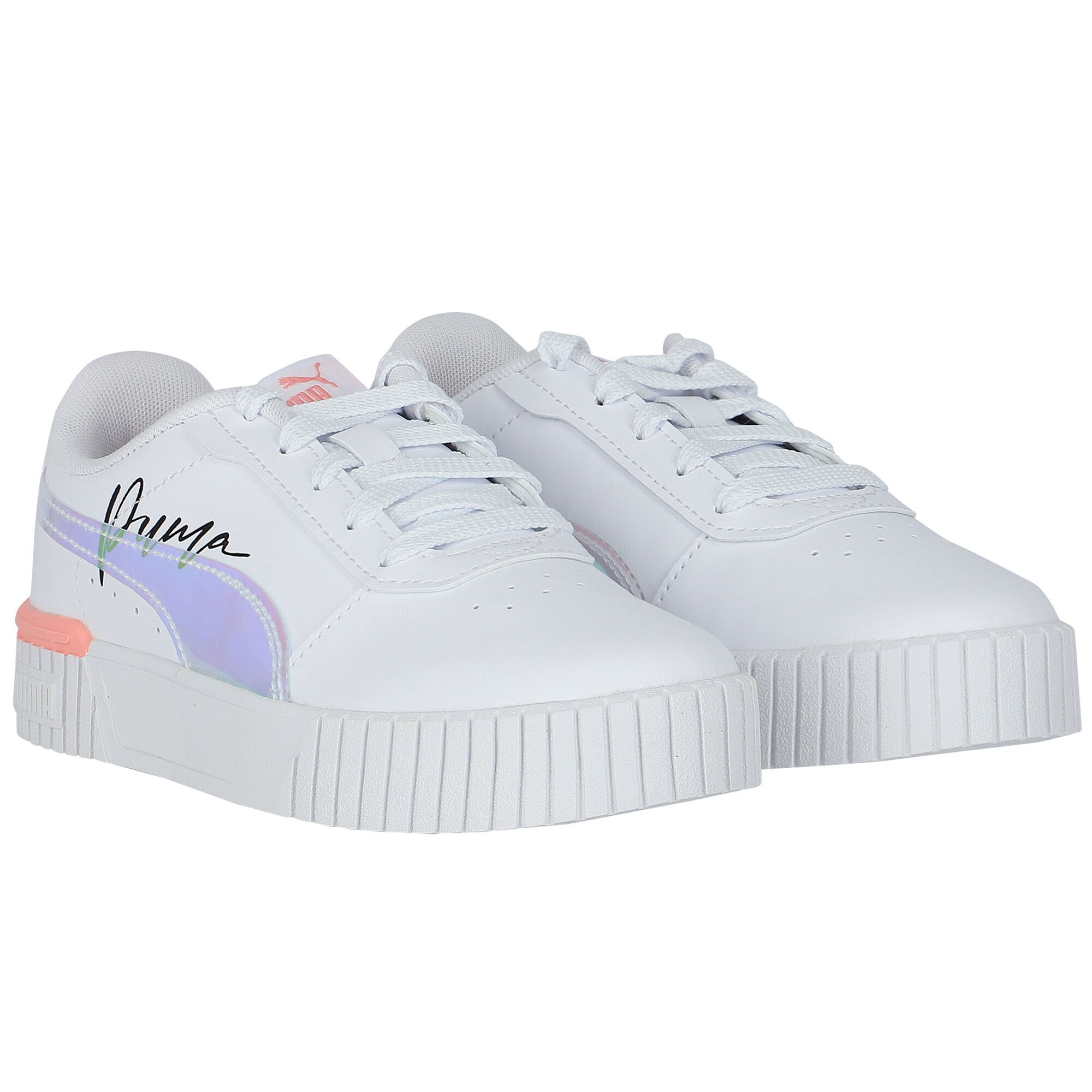 Puma Girls White Carina Trainers Junior Couture UK