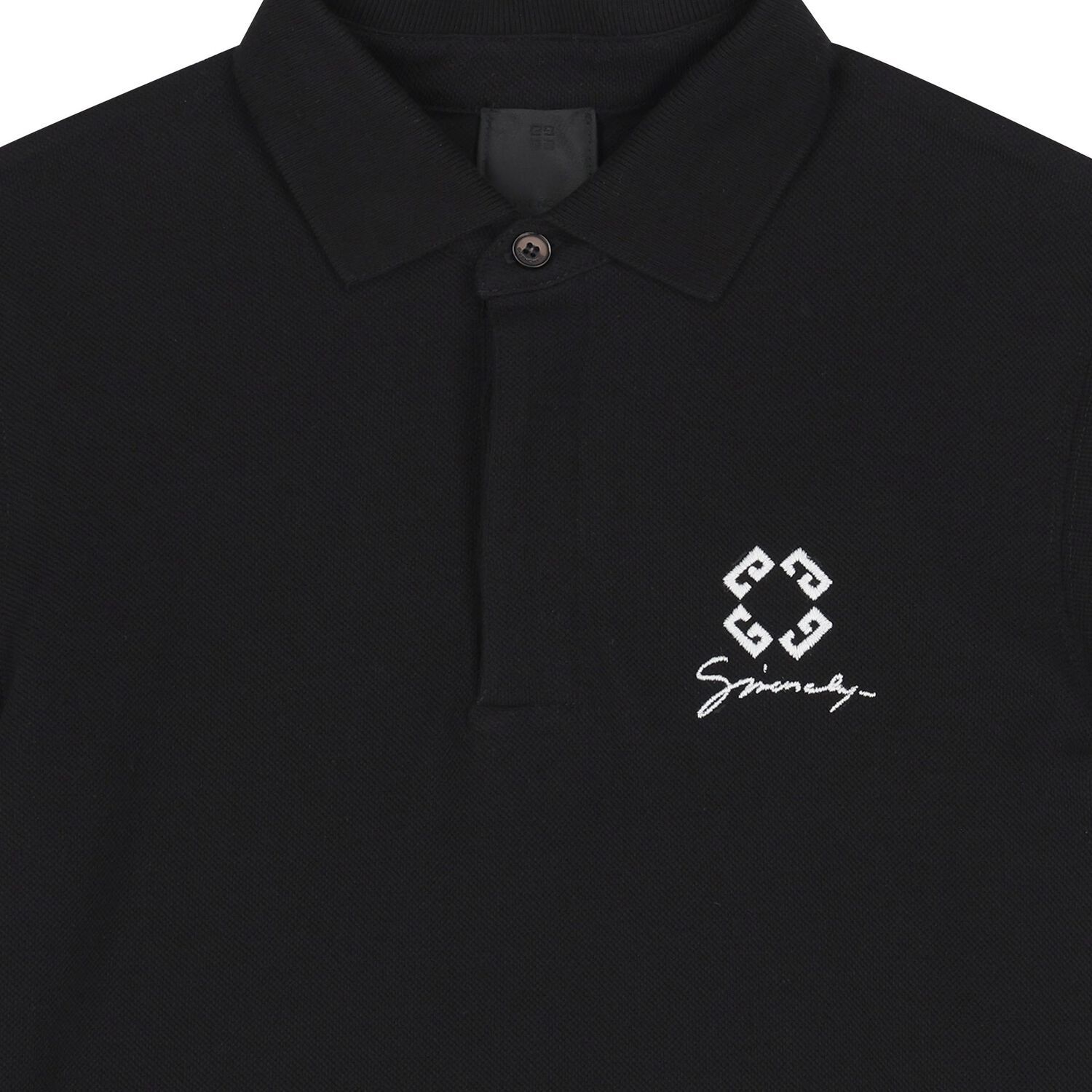 Boys Black Logo Polo Shirt, 1, hi-res