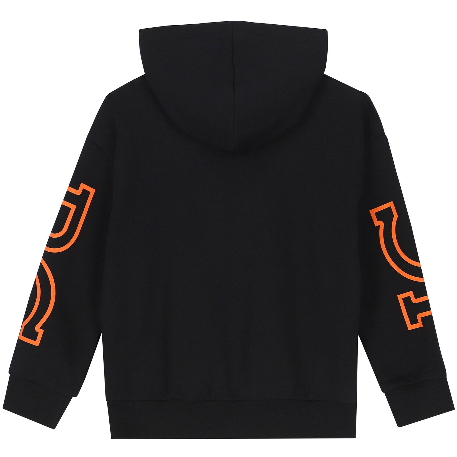 Boys Black Logo Hooded Top, 1, hi-res