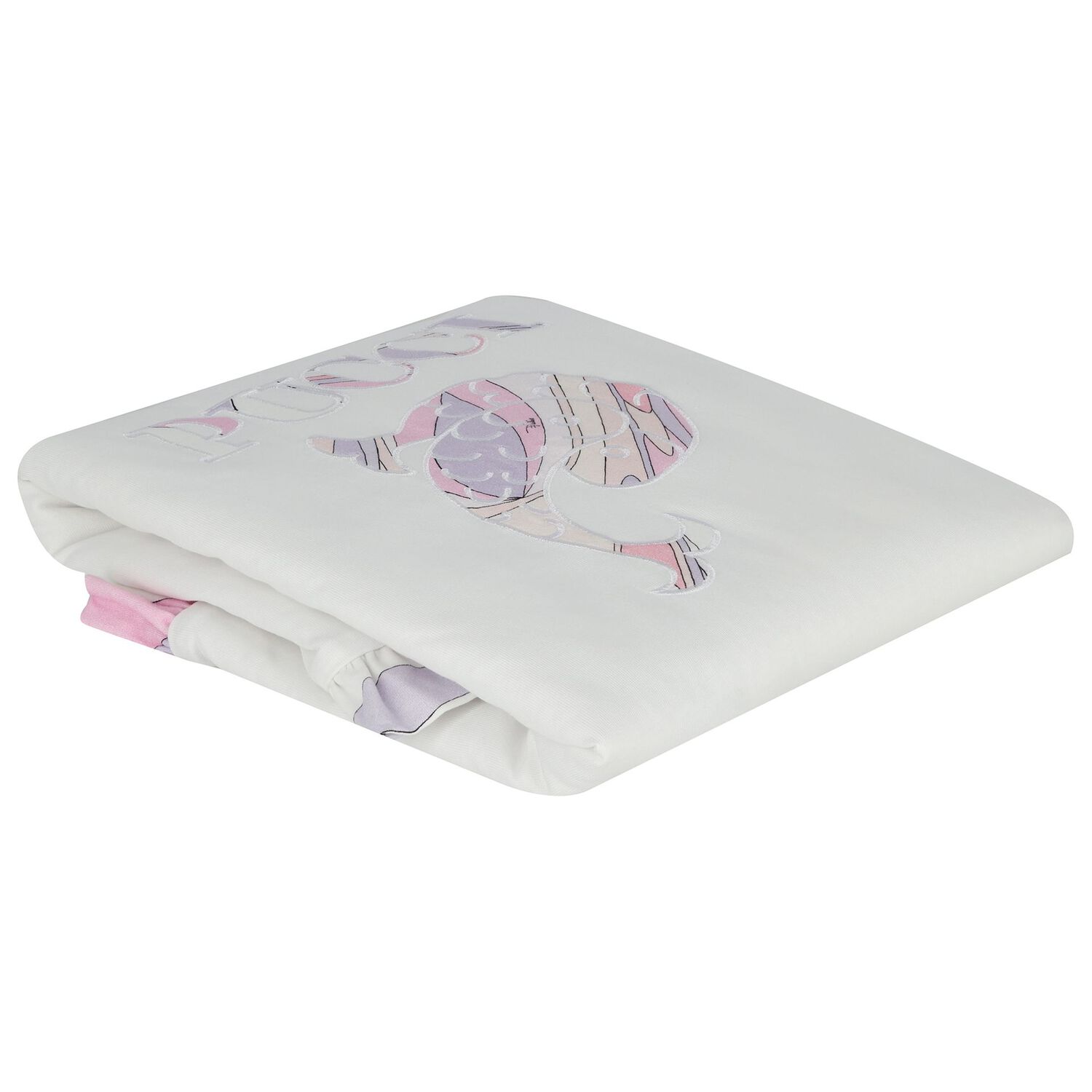 Baby Girls White & Pink Ruffled Iride Blanket, 2, hi-res