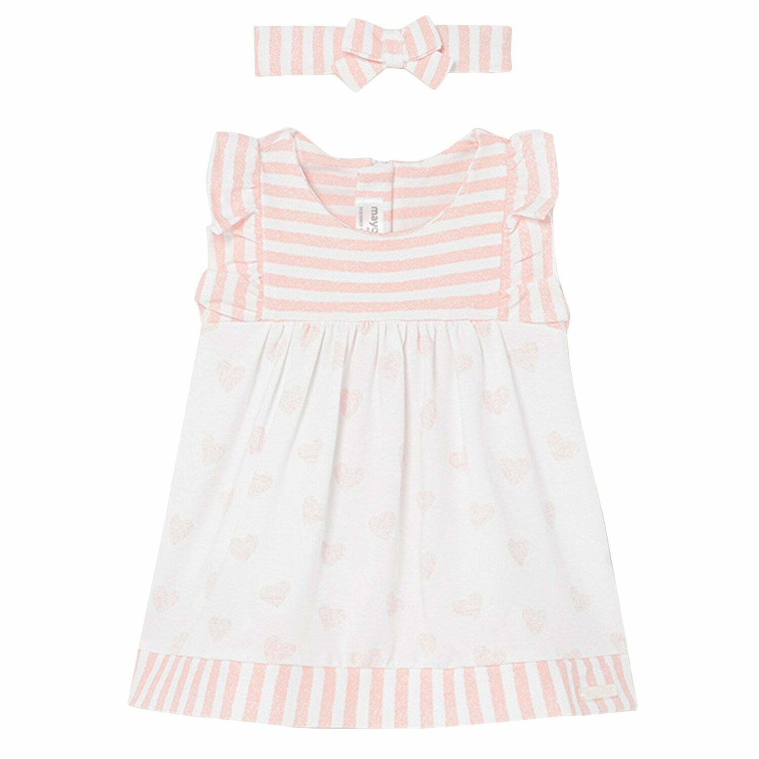 Baby Girls Pink Dress & Headband Set, 1, hi-res