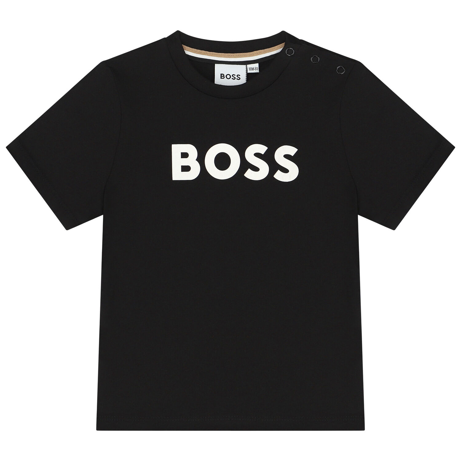 Younger Boys Black Logo T-Shirt, 4, hi-res