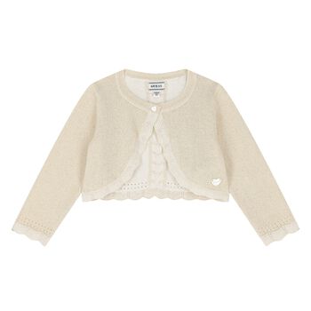 Younger Girls Gold Knitted Cardigan