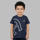 Younger Boys Navy Blue Logo T-Shirt , 3, hi-res