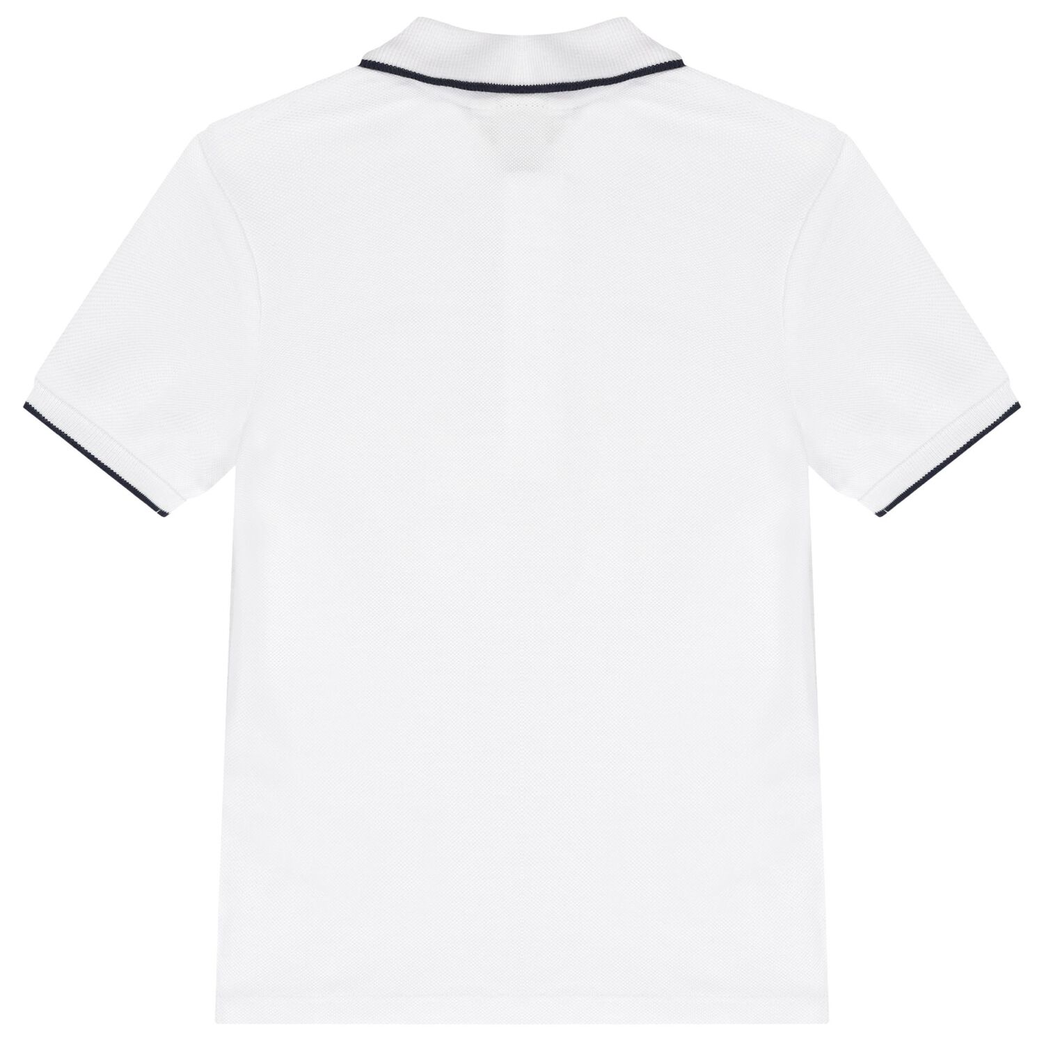 Younger Boys White Logo Polo Shirt, 2, hi-res