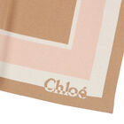 Girls Beige Logo Knitted Cape, 1, hi-res