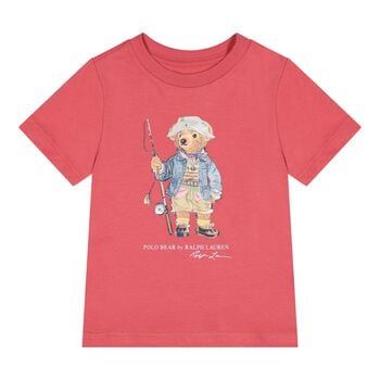 Baby Boys Red Fishing Polo Bear T-Shirt