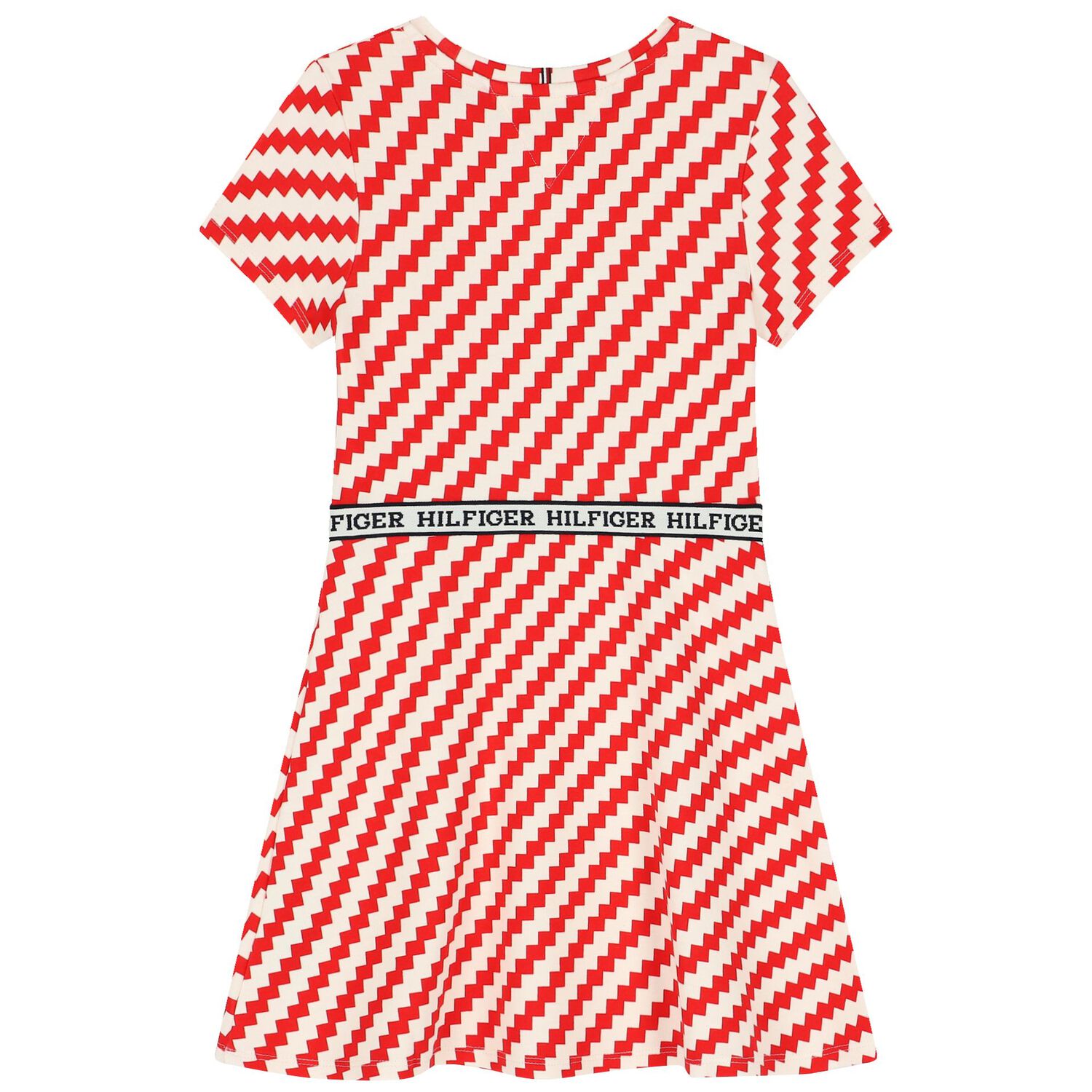 Girls Ivory & Red Logo Dress, 1, hi-res