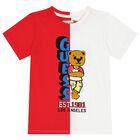 Boys White & Red Teddy Bear Logo T-Shirt, 1, hi-res