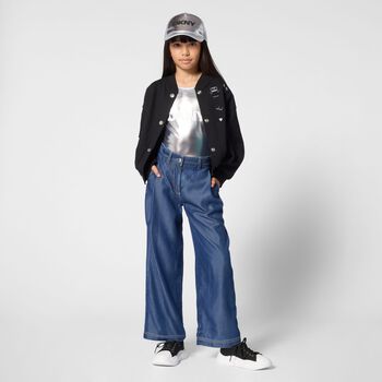 Girls Blue Logo Trousers