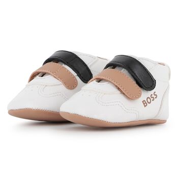 Baby Boys White Logo Pre Walker Shoes