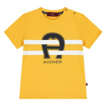 Younger Boys Yellow Logo T-Shirt