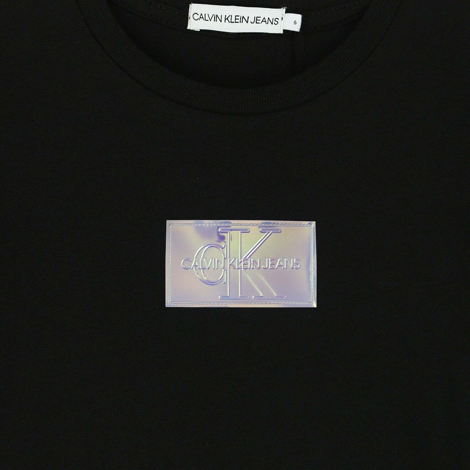 Girls Black Logo Top , 1, hi-res