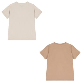 Boys Beige T-Shirts ( 2 Pack )