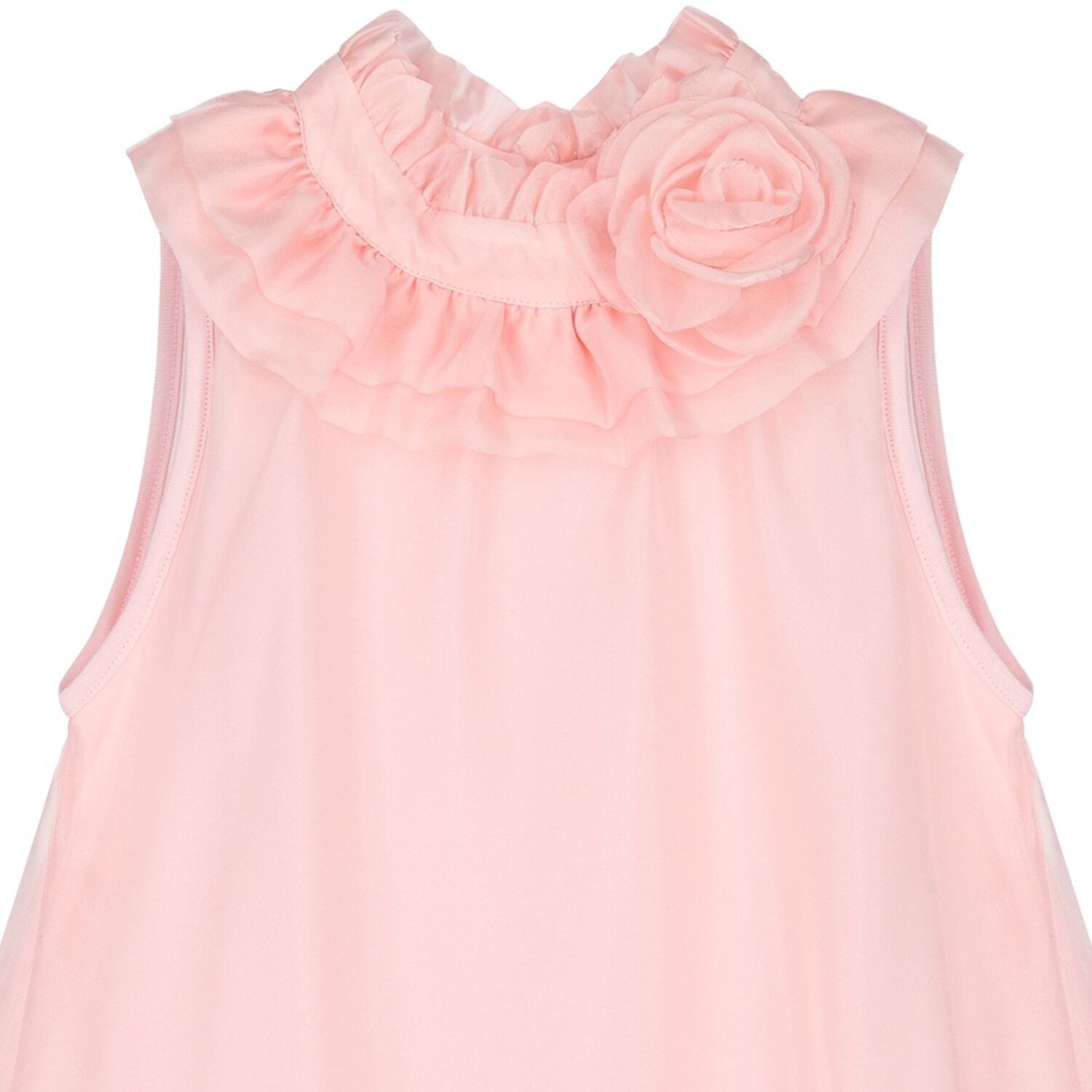 Girls Pink Organza Dress, 1, hi-res
