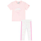 Younger Girls Pink T-Shirt & Leggings Set, 1, hi-res
