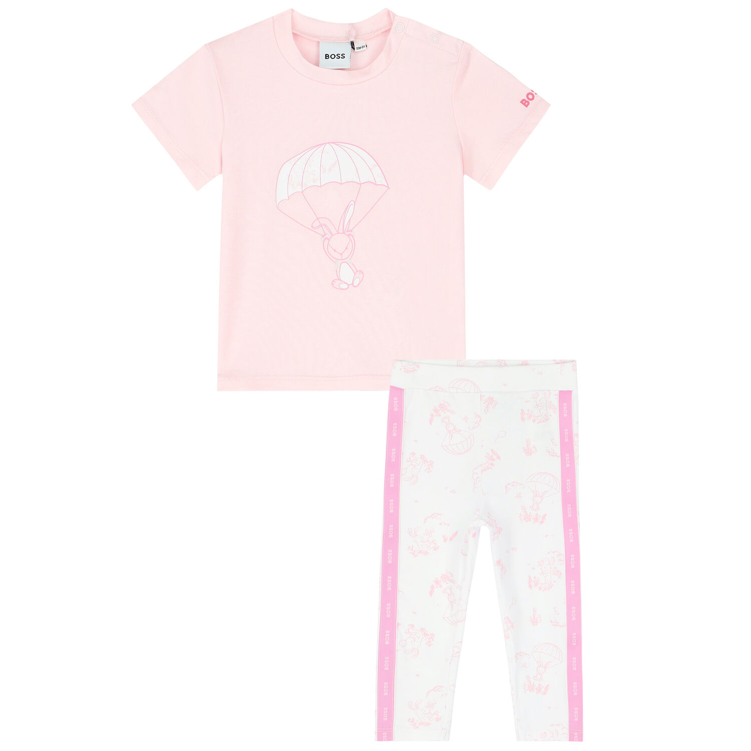 Younger Girls Pink T-Shirt & Leggings Set, 1, hi-res