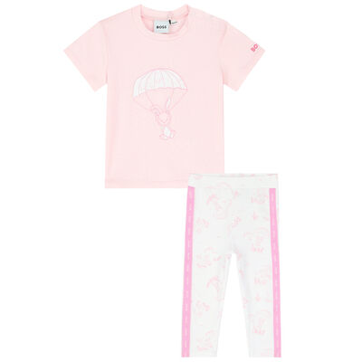 Younger Girls Pink T-Shirt & Leggings Set