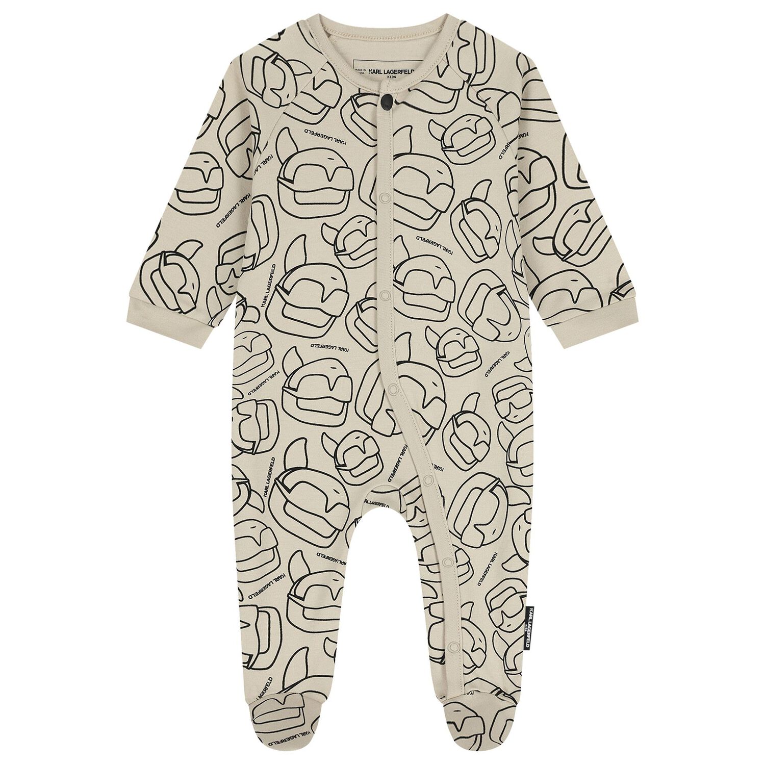 Baby Boys Beige Ikonik Karl Babygrow Gift Set, 1, hi-res