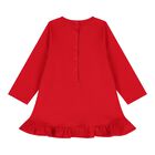 Baby Girls Red Teddy Bear Dress, 1, hi-res
