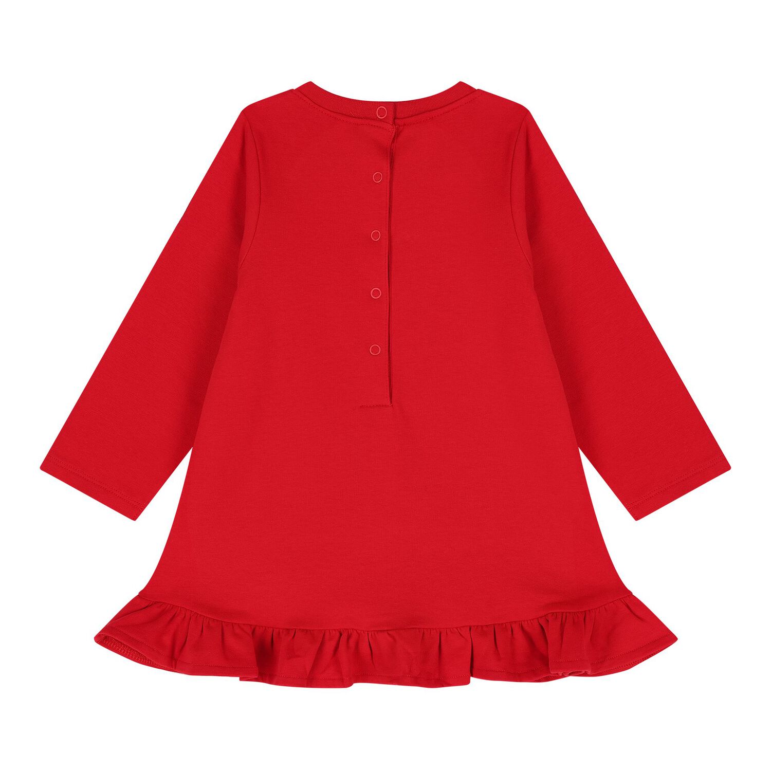 Baby Girls Red Teddy Bear Dress, 1, hi-res