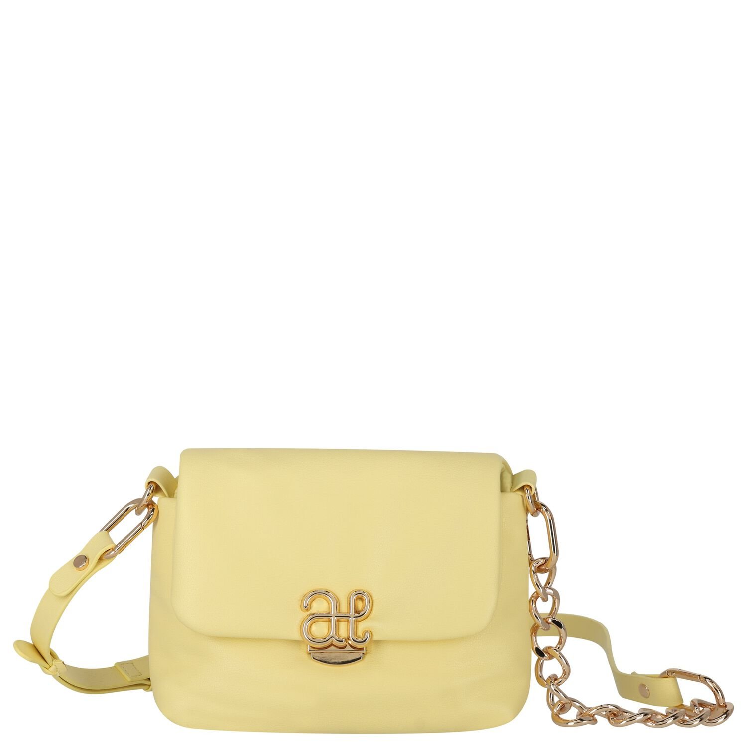 Girls Yellow Leather Handbag, 1, hi-res