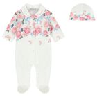 Baby Girls Ivory Logo Floral Babygrow Gift Set, 1, hi-res